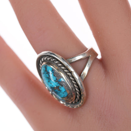 sz7 Native American silver and turquoise vintage ring