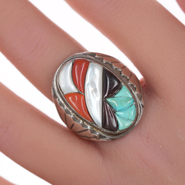 Sz11 Richard & Geneva Terrazas Zuni silver cobblestone ring