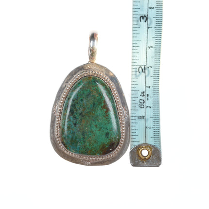 Large Southwestern Jack Wilson Sterling/Chrysocolla penant