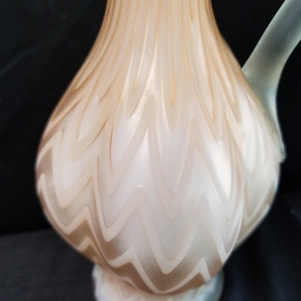 Antique Mother of Pearl Peach Satin MOP Glass Ewer c.1890
