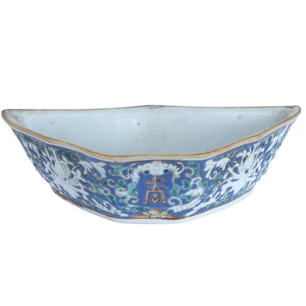 c1870 Chinese Famille Rose Bat Shaped Condiment Bowl
