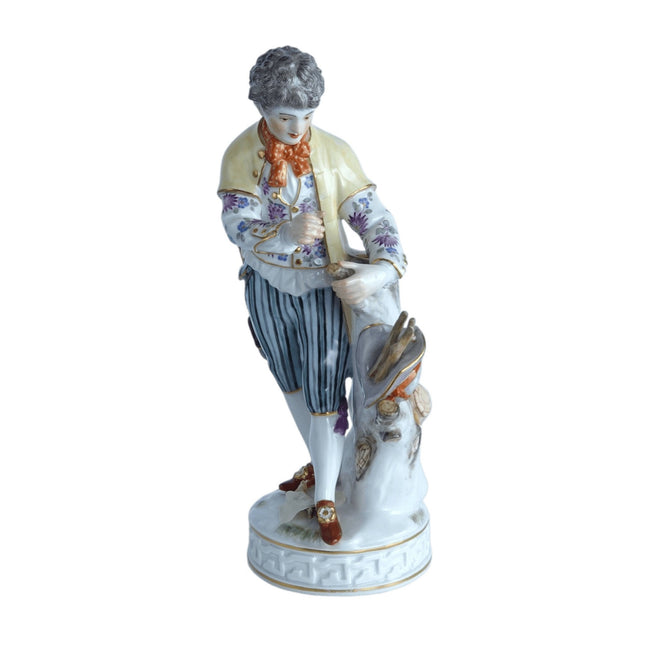 Antique Meissen Figure Gentleman Gathering Firewood