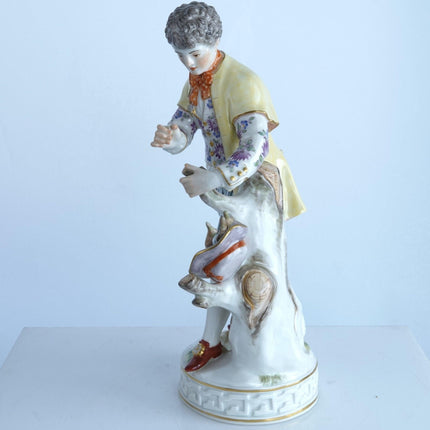 Antique Meissen Figure Gentleman Gathering Firewood