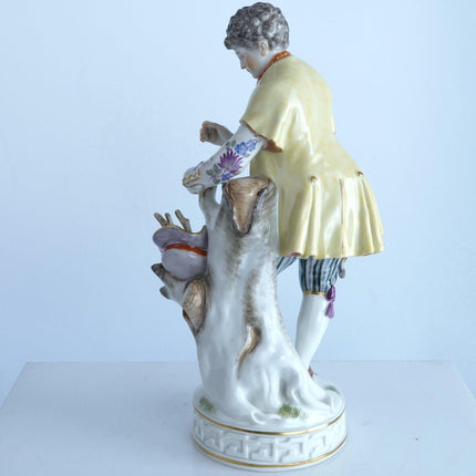 Antique Meissen Figure Gentleman Gathering Firewood