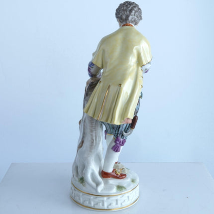 Antique Meissen Figure Gentleman Gathering Firewood