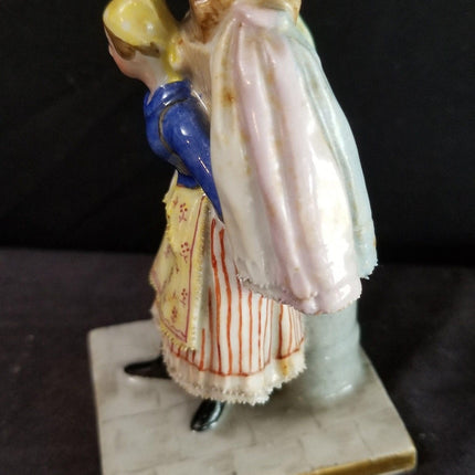 Antique Vienna Figure Lace woman Laundress Meissen KPM style Impressed Shield Ma