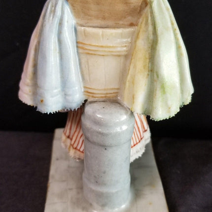 Antique Vienna Figure Lace woman Laundress Meissen KPM style Impressed Shield Ma