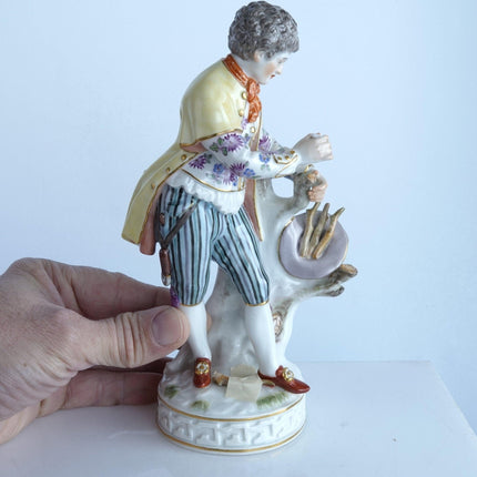 Antique Meissen Figure Gentleman Gathering Firewood