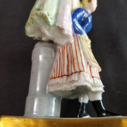 Antique Vienna Figure Lace woman Laundress Meissen KPM style Impressed Shield Ma