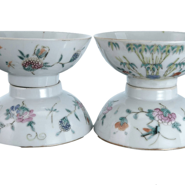 Antique Chinese Famille Rose Rice Bowl/Tea Cup set