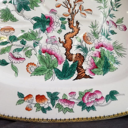 Antique Royal Doulton Indian Tree Meat Platter with Drain Well Hand Painted Poly