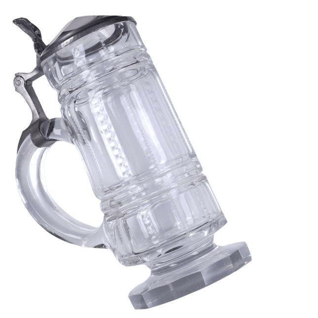 c1900 Faceted Cut glass bohemian beer stein