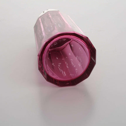 c1890 Cranberry-Glas-Muffineer-Zuckerstreuer mit geschnittenen getäfelten Seiten