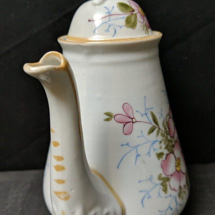 c1865 Child's Ironstone Coffee Pot 6 3/8" tall x 5.75" handle to spout.