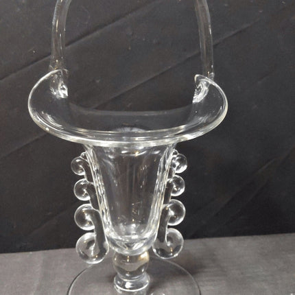 c.1950 Heisey Lariat Glass Basket 10"