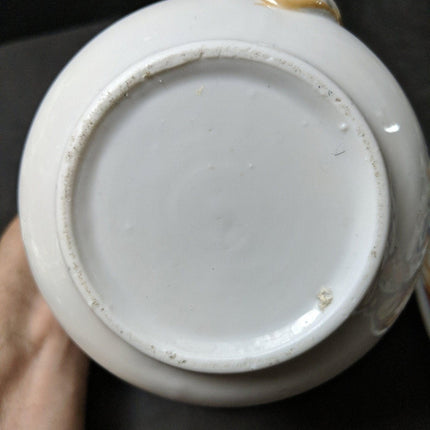 c1865 儿童铁石咖啡壶 6 3/8 英寸高 x 5.75 英寸壶嘴手柄。