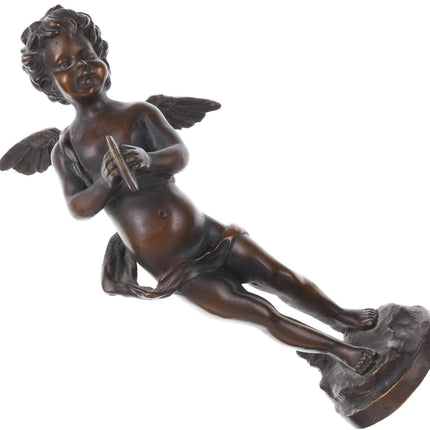 Auguste Moreau (1834 – 1917) French Bronze sculpture putti with cymbals