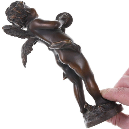 Auguste Moreau (1834 – 1917) Französische Bronzeskulptur Putti mit Becken