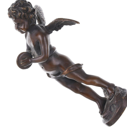 Auguste Moreau (1834 – 1917) Französische Bronzeskulptur Putti mit Becken