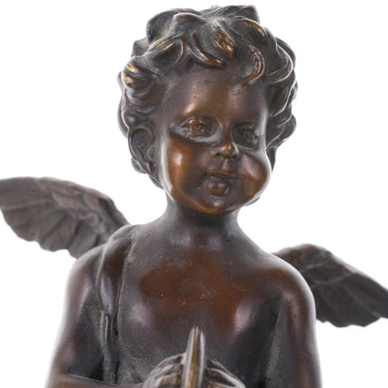 Auguste Moreau (1834 – 1917) Französische Bronzeskulptur Putti mit Becken