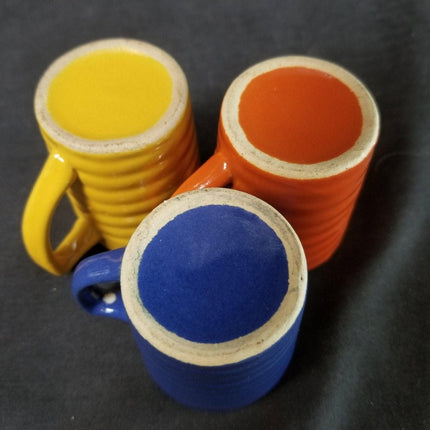 Bauer Demitasse Cups and Creamer/Sugar Orange Cobalt Yellow (5 pieces) MINT Cali