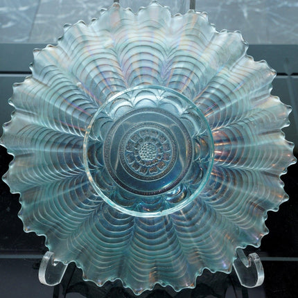 c.1910 Northwood Ice Blue Carnival Glass bowl in Nippon Pattern