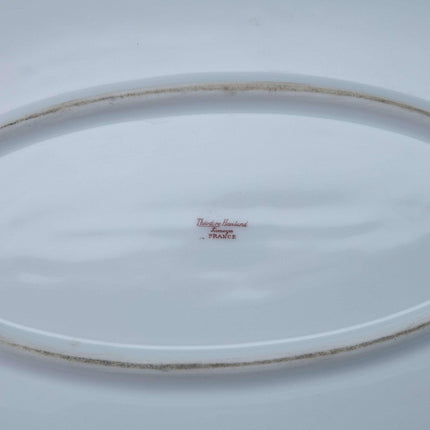 c1900 Haviland Schleiger 340 18.75" Platter Double Gold Pink roses Blue Scrolls