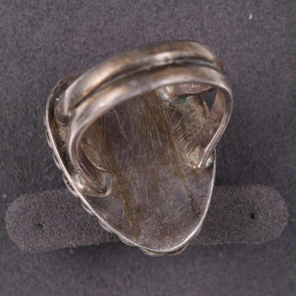 c1950's Navajo Silver Green Chalcedony Ring