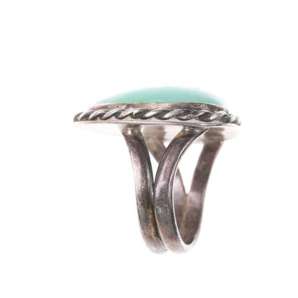 c1950's Navajo Silver Green Chalcedony Ring