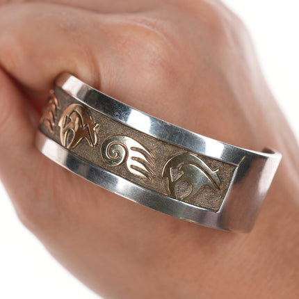 6.25" Robert Taylor Navajo 14k/sterling cuff bracelet