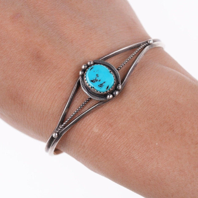 6.25" Vintage Southwestern sterling and turquoise bracelet s