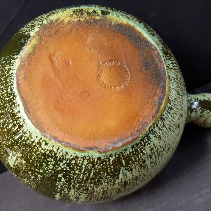AR Cole Pottery Casseruola con rivestimento verde in pelle di rana