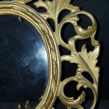 Antique Gilt Cast Iron Picture Frame 4"x 5.5" picture c.1900