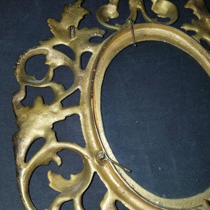 Antique Gilt Cast Iron Picture Frame 4"x 5.5" picture c.1900