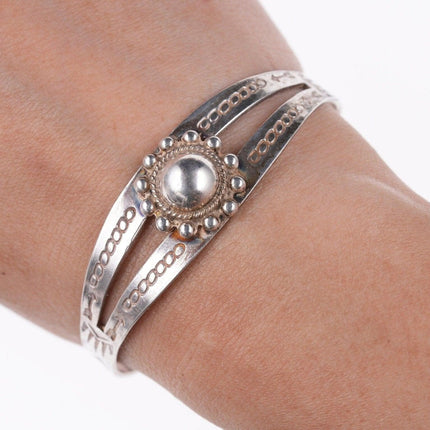 6.5" Fred Harvey Era Southwestern sterling silver bracelet