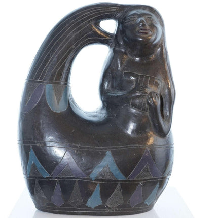 Manuel Felguerez (Mexikaner, 1928-2020) Meerjungfrau aus bemalter schwarzer Keramik