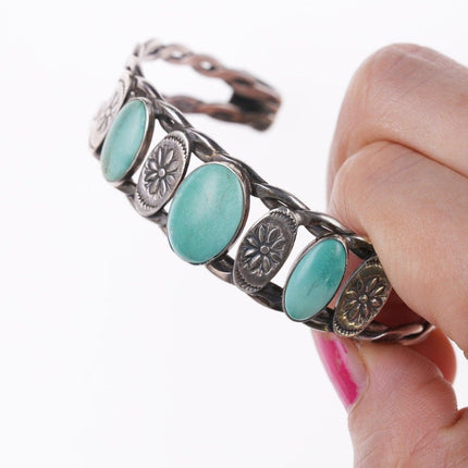 6.5" c1950's Navajo sterling and turquoise bracelet