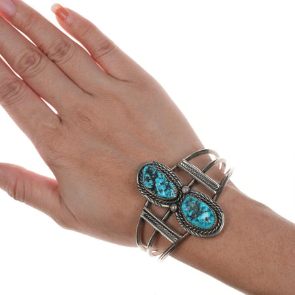 6.25" Navajo Nugget turquoise sterling bracelet