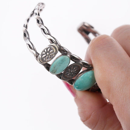 6.5" c1950's Navajo sterling and turquoise bracelet