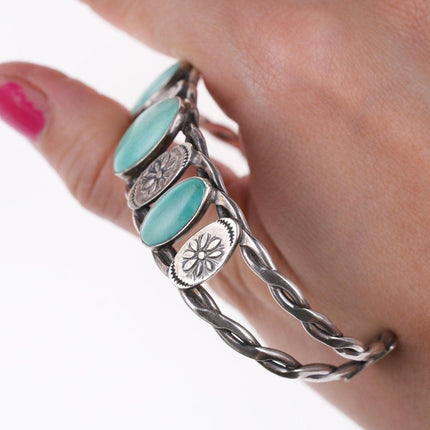 6.5" c1950's Navajo sterling and turquoise bracelet