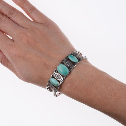 6.5" c1950's Navajo sterling and turquoise bracelet