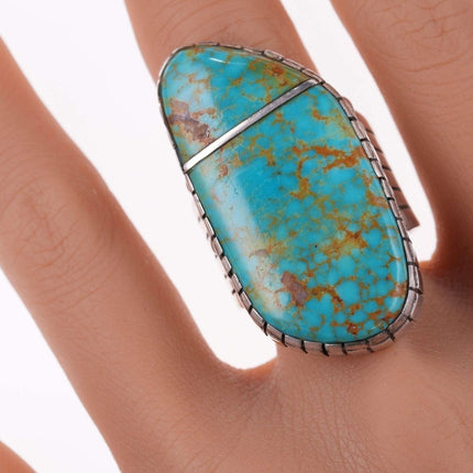 sz12.5 Huge Southwestern Sterling and turquoise ring