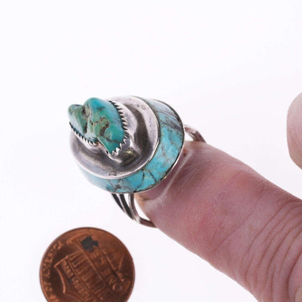Sz8.5 Vintage Native American sterling and turquoise ring