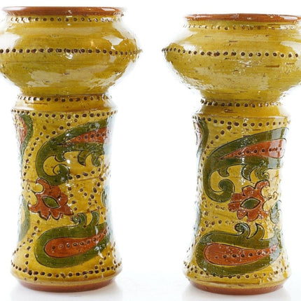 1960's Rosenthal Netter Bitossi Candlesticks in yellow