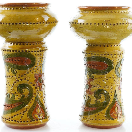 1960's Rosenthal Netter Bitossi Candlesticks in yellow