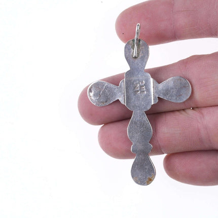 Zeno & Maryann Edaaki Zuni Sterling and channel inlay cross