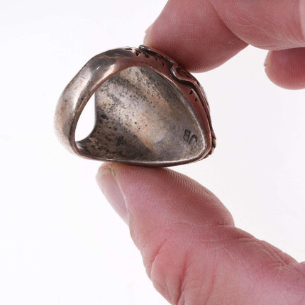 sz13 复古纳瓦霍纯银和绿松石戒指