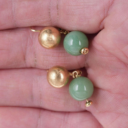 Vintage 14k gold Jadeite earrings