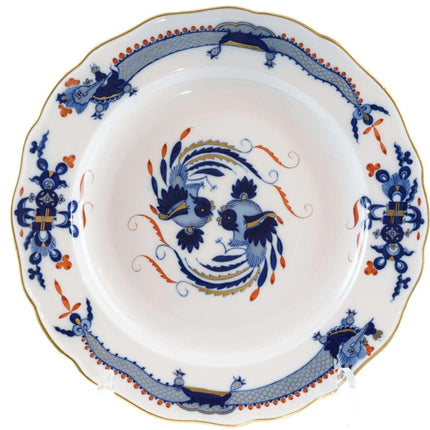 Meissen Rich Court Dragon 餐盘蓝色带红色装饰 9.75 英寸