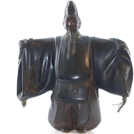 c1880 Meiji Period Noh Actor Japanese Bronze Okimono